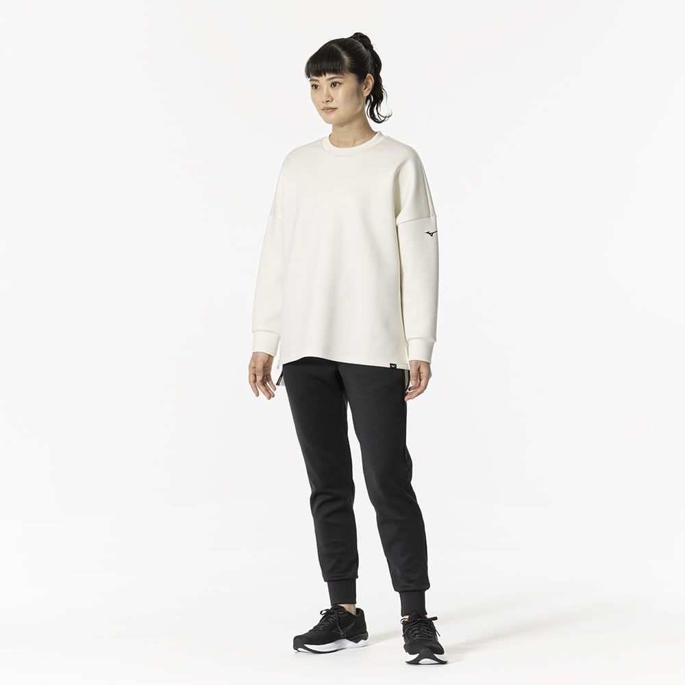 Mizuno Snow White Heather Stretch Crew Neck Training Sweatshirt Women's (32MCA332)