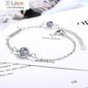 Handmade Moonstone Bracelet Circle Charm With Natural Crystal 925 Sterling Silver Beads Personalized Bracelets For Women