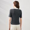 Women's Soluble Wool Blend Short Sleeve Knit Polo Shirt