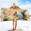 Cute Squirrel Beach Towel Oversized Quick Dry Wild Animal Bath Towels Soft Microfiber Lightweight Pool Towel for Swim Spa Sport