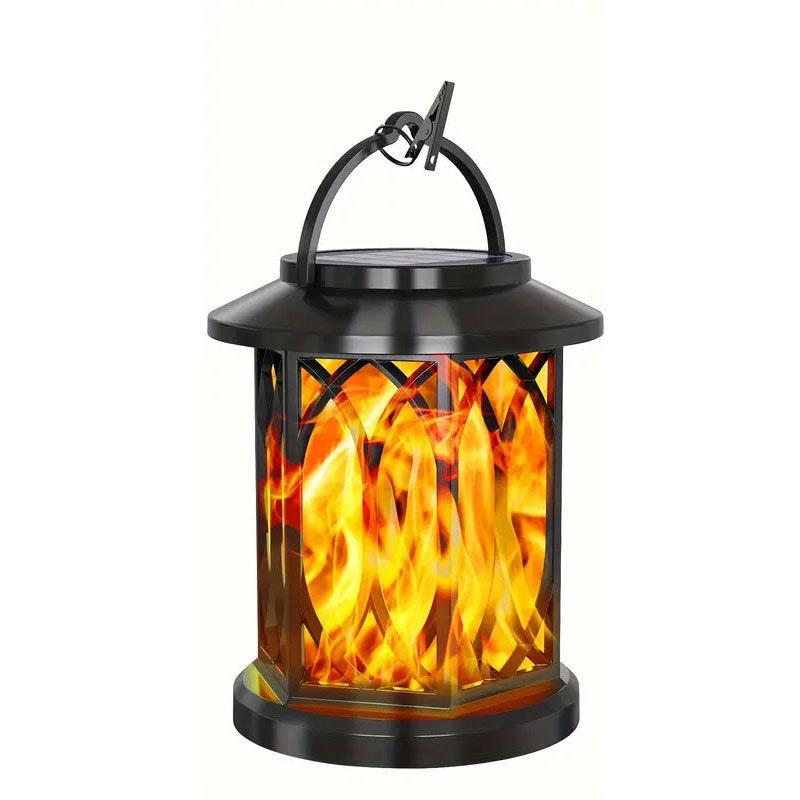 Dancing Flame Solar Lantern Outdoor Solar Flame Lamp Clip Lantern Landscape Pendant Lamp High-power Street Lamp Courtyard Lights