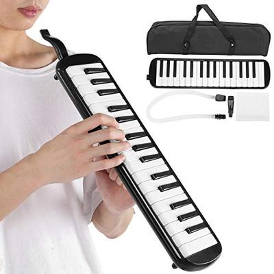 Keyboard Harmonica Instrument 32 Keys Harmonica 32 Keys Melody Piano Safe and Harmless Kindergarten (Black)
