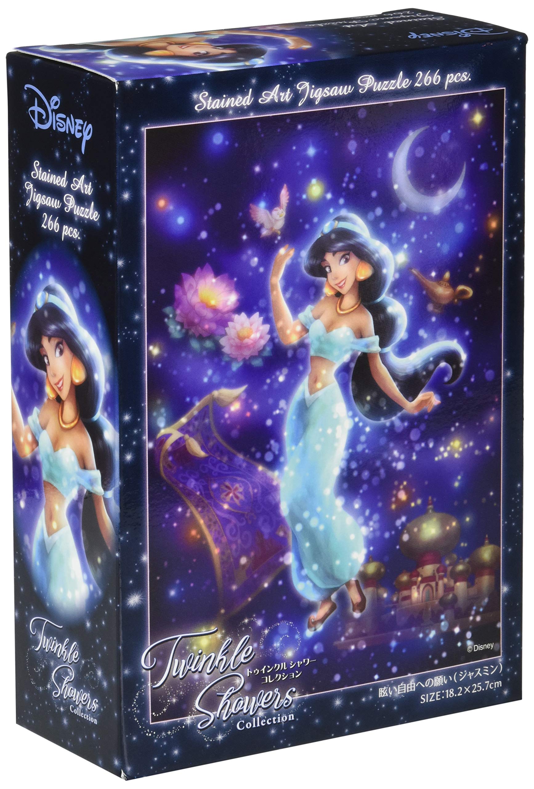 

Tenyo in 266 Piece Gyutto Series Jigsaw Puzzle Aladdin Dazzling Wishes for Freedom Jasmine Stained Art Service Card Included [Made Japan]