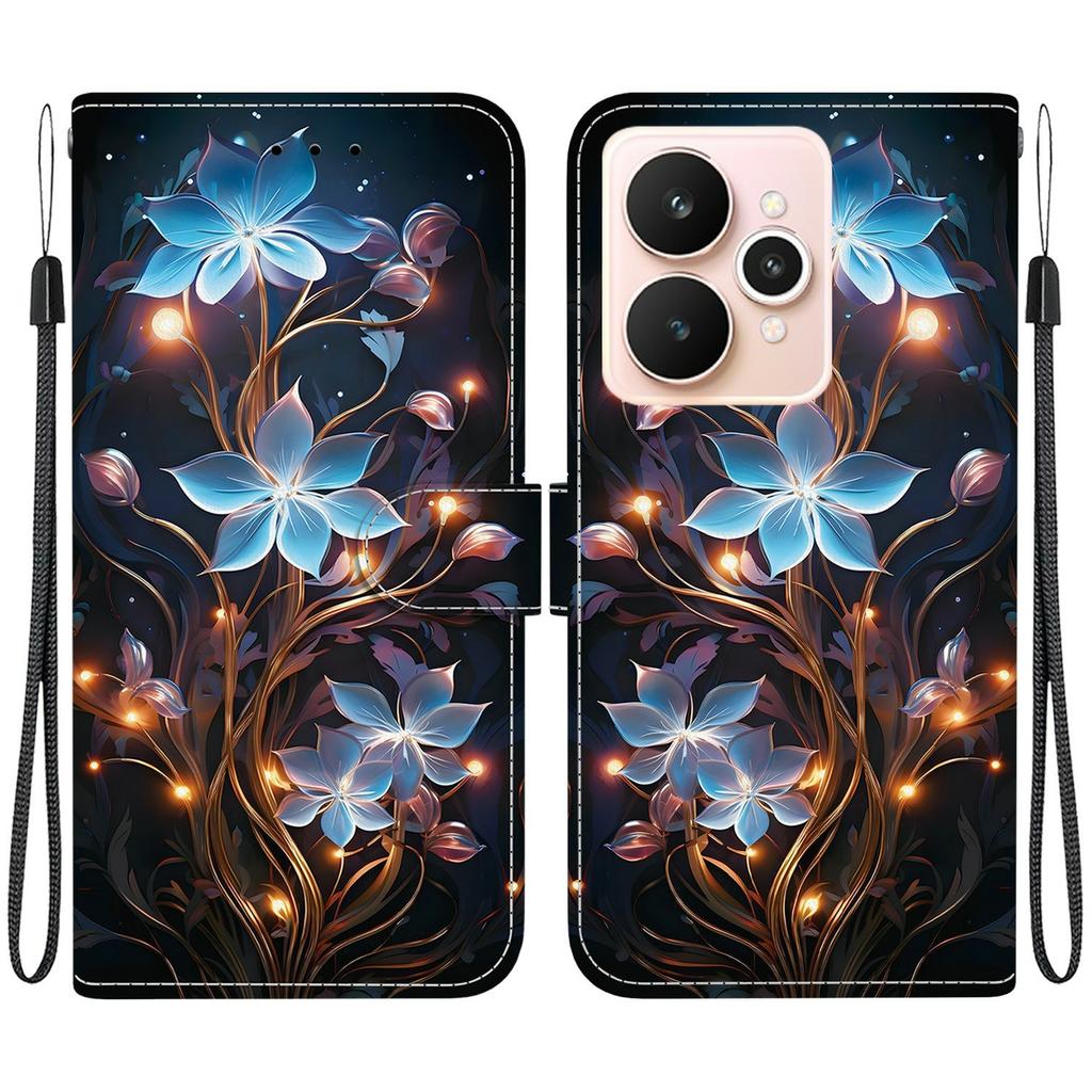 For Realme 15 Pro 5G/15 5G Case Pattern Printing Leather Wallet Phone Cover with Lanyard