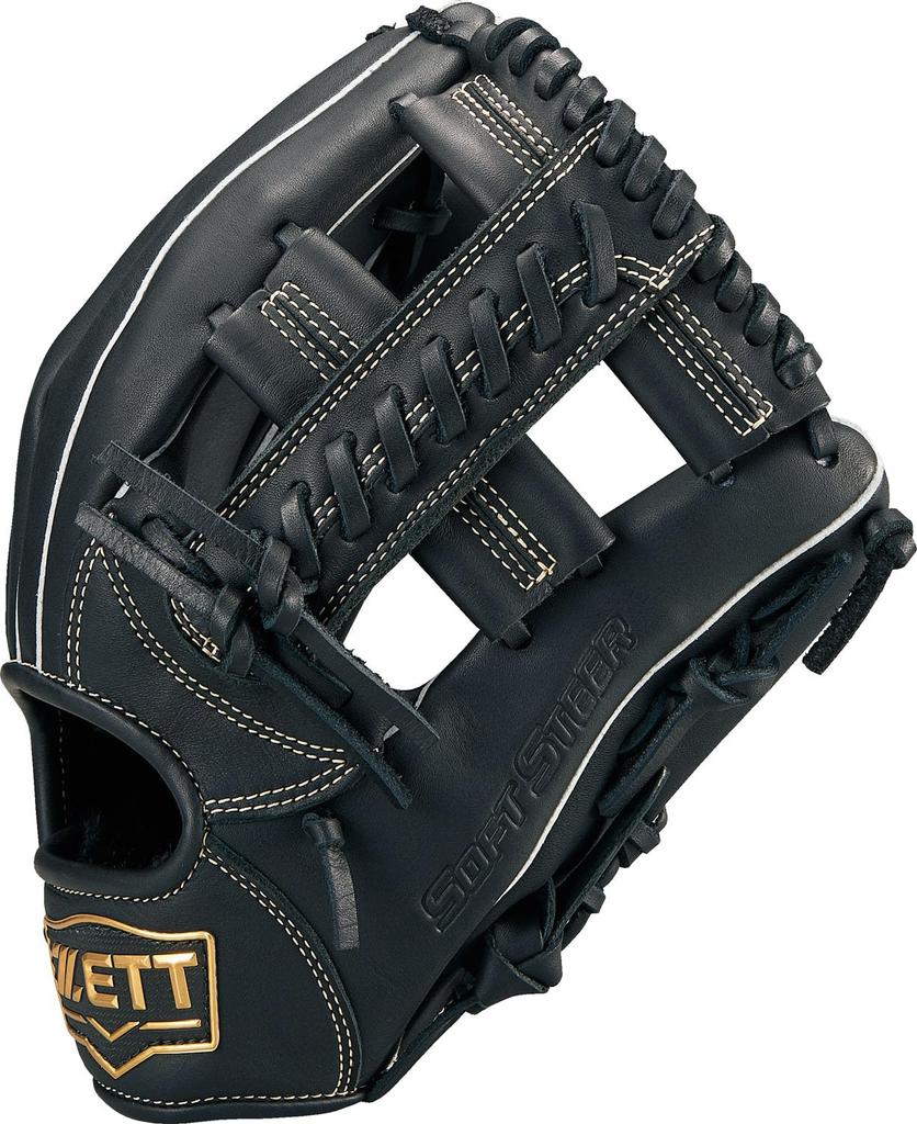ZETT Soft Steer Baseball Glove for Black Size BRGB35420 All-Around Left-Handed Throws, (1900), 4,