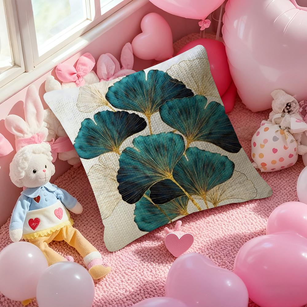 Oil Painting Floral Elegant Pillow Case Antidustmite Pillowcase Invisible Zipper Silky Short Plush Sofa Cushion Cover