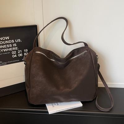 Borsa Retrò Stile Tempo Libero Grande Capacità, Borsa a Spalla Singola Sottobraccio, Borsa a Tracolla alla Moda con Ampia Tracolla