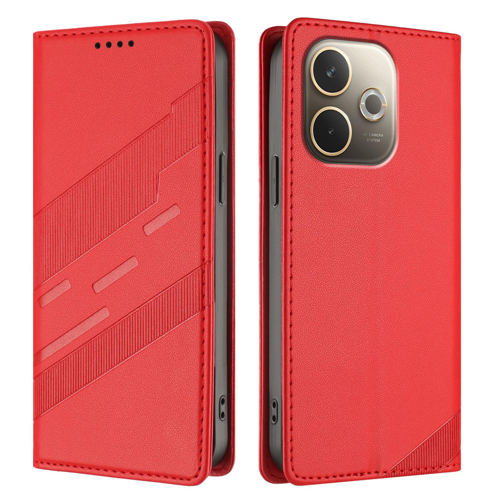 

Для Oppo A5 Pro 5G (Глобальный) Чехлы для телефонов Панк-стиль Тисненый Кошелек Подставка Кожаная обложка Red