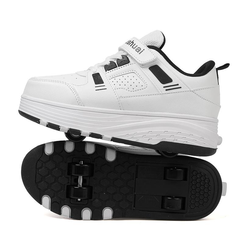 

ТУИНАНЛЕ Роликовые коньки Детская спортивная обувь для улицы Детские кроссовки для мальчиков и девочек Ботинки на 4 колесах Детская игрушка Подарок Игра Коньки 42