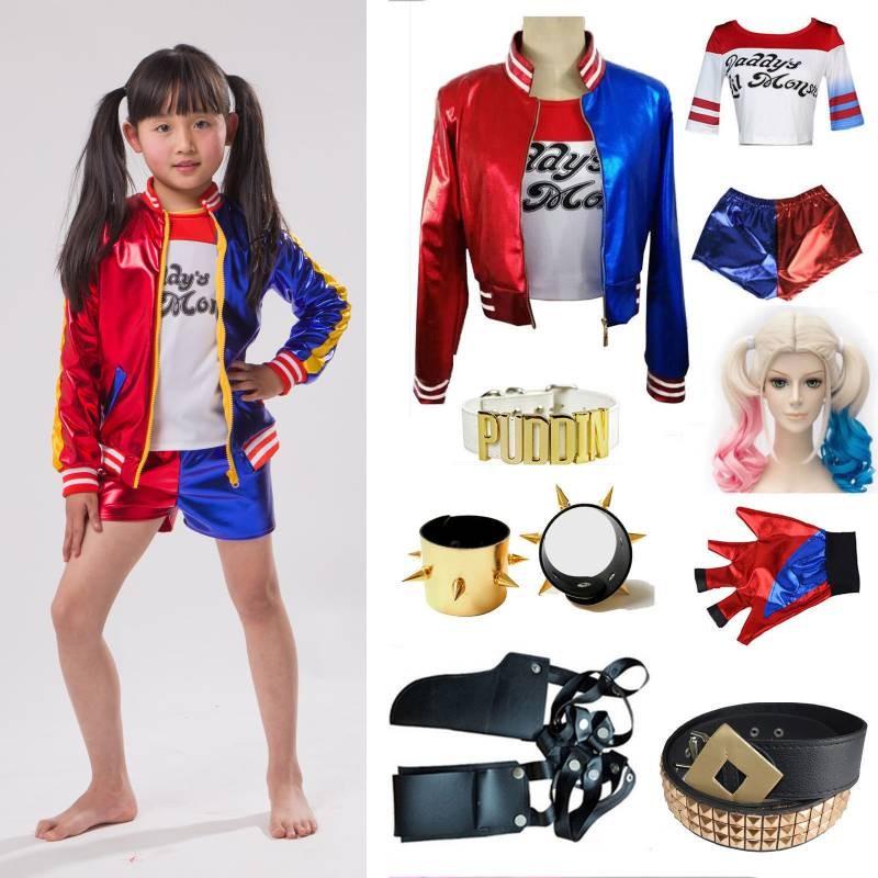 Suicide Squad Harley Quinn Cosplay Costume For Adults And Kids With Polyester Fabric For Role Play