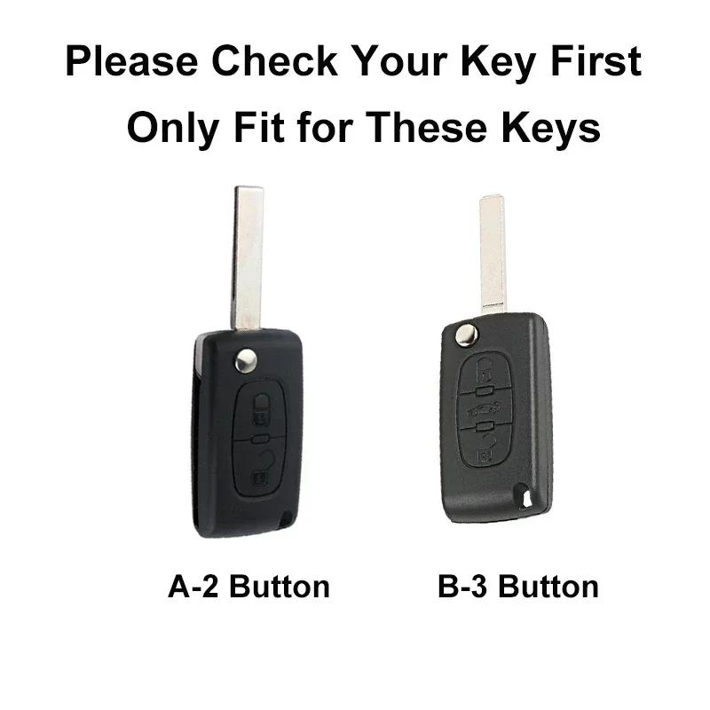 Mode TPU Auto Flip Key Case Cover Shell Fob für Peugeot 107 207 307 308 407 607 3008 5008 für Citroen Xsara Picasso C5 C6 C8