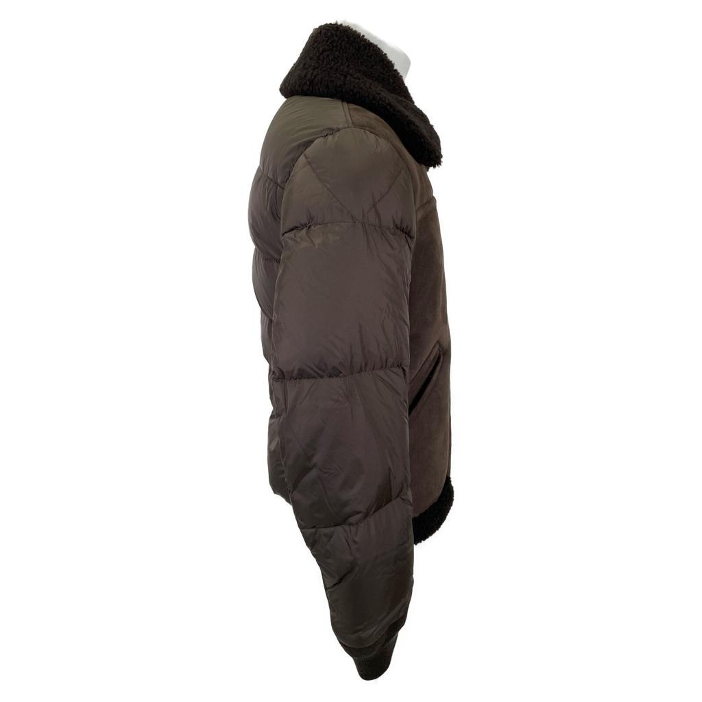 Moncler [Good condition/Domestic Regular] EDWIN Edwin Suede/nylon Switching Boa X Down Jacket 2 BrownUsed