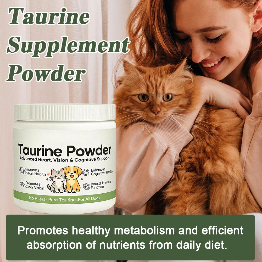 Pure Taurine Powder For Dogs Cats Advanced Heart Vision Cognitive Health Support Immune Booster Pet Nutritional Supplements J9M7