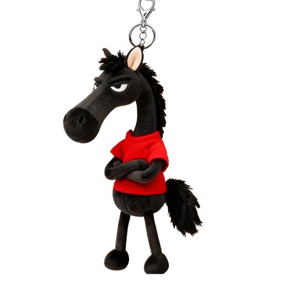 

Horse Doll Plush Keychain Soft Velvet 3D Stuffed Animal Charm Backpack Handbag Keys Locker Decoration 20cm