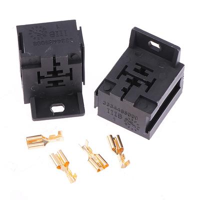 2Sets 5Pin Poles Automotive Relay Base Holder Socket With Mounting Bracket For Relays 3334485008 Djj7054Y-6.3-21
