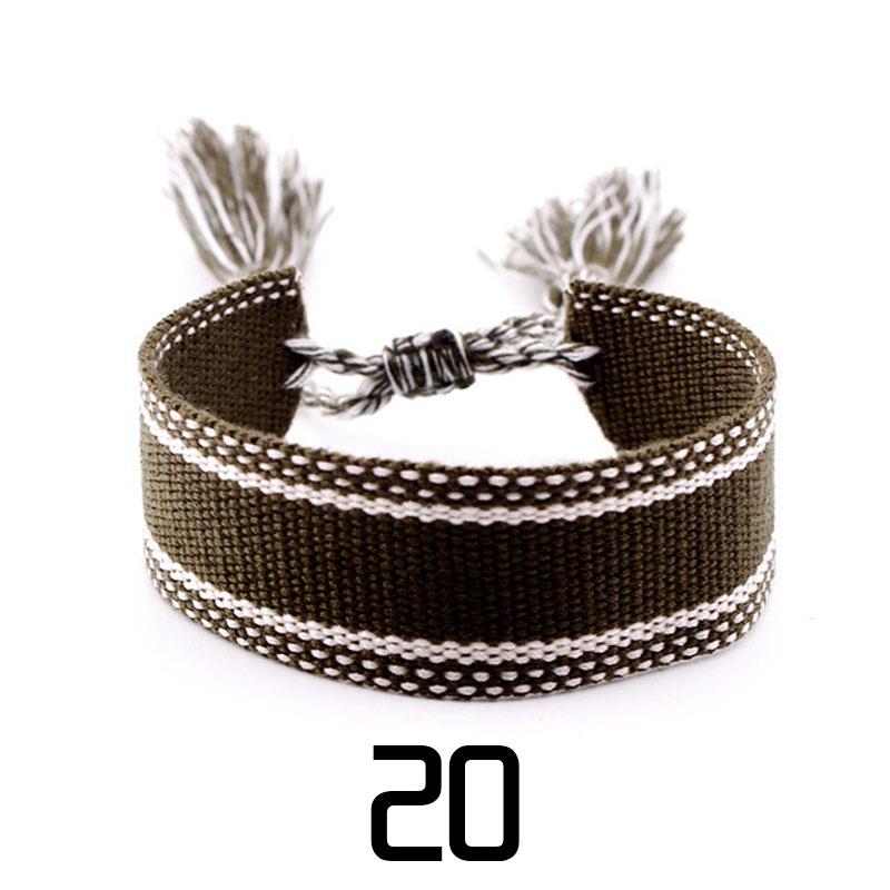 Women Fashion Jewelry Gift Colorful Decorative Pattern Embroidered Handmade Woven Bracelet Bohemian