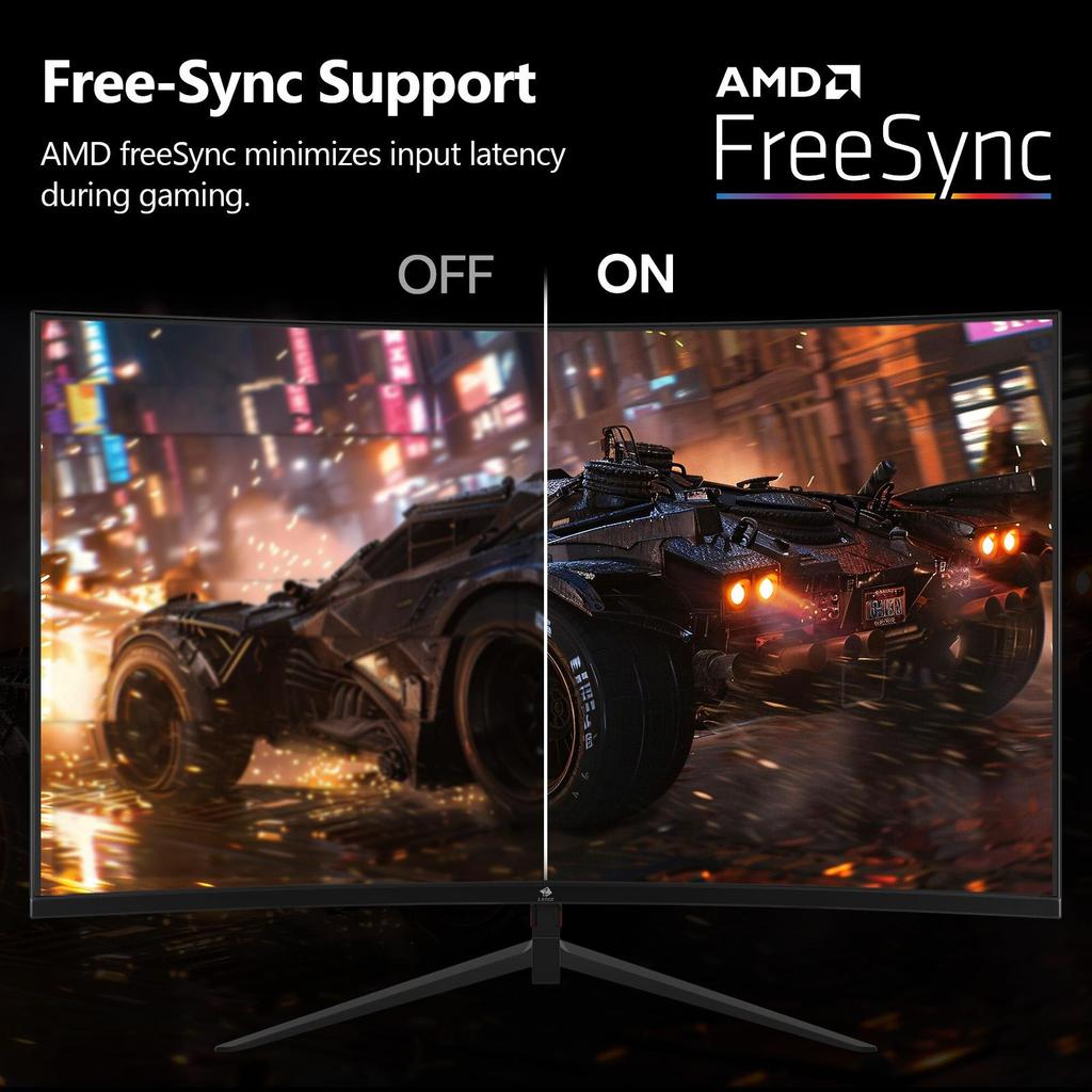 Z-EDGE UG24 Böjd Spelskärm - FHD 1920x1080 - 24 Tum - 180Hz - MPRT 1ms - 300cd/m² - HDMI 2.1 & DisplayPort 1.4 - Svart