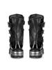Fashion New Men's Punk Motorcycle Boots Metal Thick Heel Goth Skull Buckle Mid- Calf Combat Boots Zipper Round Toe Women Western Boots