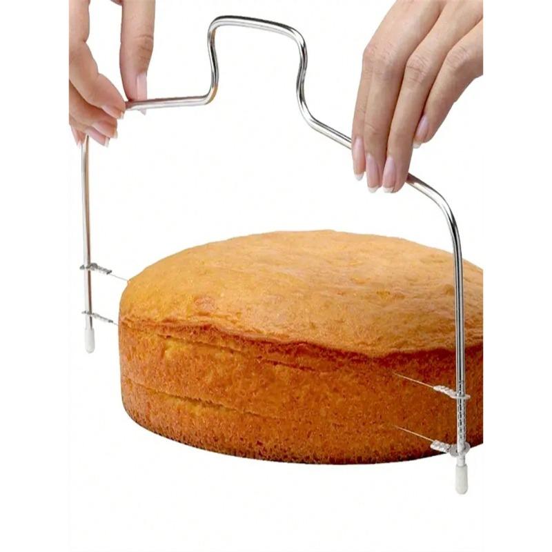 Dual-Wire Layered Cake Slicer Premium Stainless Steel Cutter for Clean Slices Perfect Baking Tool for Home Bakers & Pastry Shops