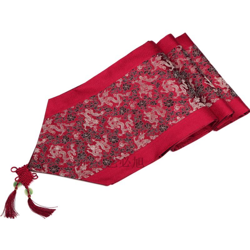 

Yibixu Горячая Распродажа Китайский Пасторальный Модный Столовый Раннер Минималистичный Брокат Скатерть для Обеденного Стола Ткань для Кофейного Столика Ручная Работа | Раннер Скатерть Wine Red Dragon 33*150cm