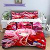 DARLING in the FRANXX Zero Two Pattern Bedding,Quilt Set Quilt Cover Pillowcase Home Birthday Gift (1 * duvet cover + 2 * pillowcase, without core)