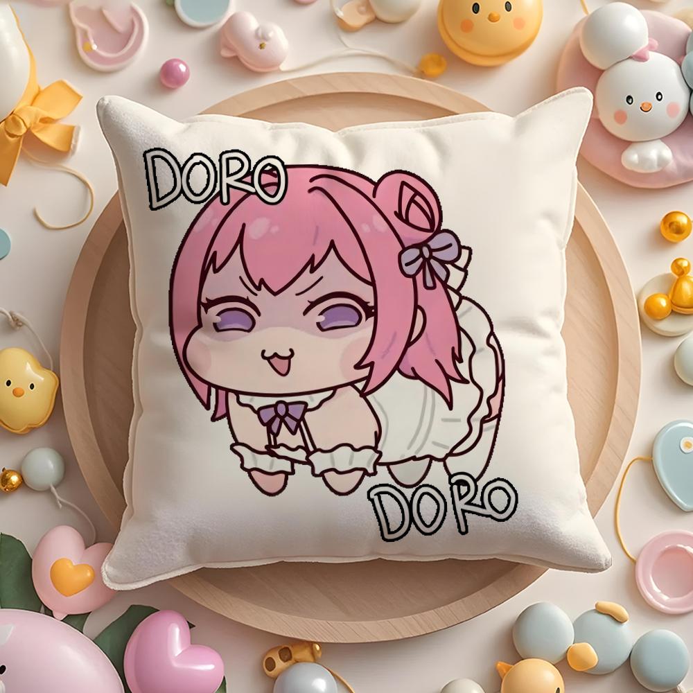 DORO Doll Victory Pink Dog Pillow Case Soft Plush Fabric Double-Sided Printed Cushion Cover Warm Winter Sofa Pillow Case