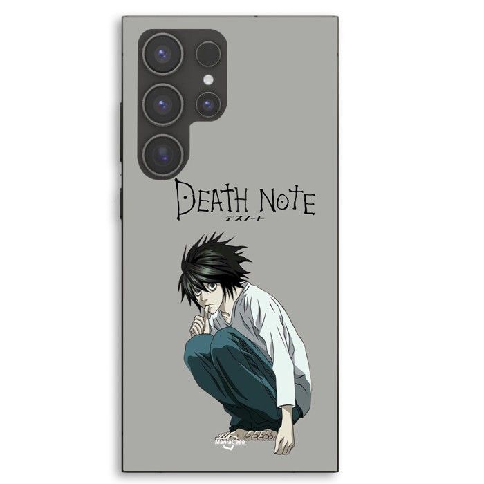 Coque de téléphone - MANIACASE - Samsung Galaxy S23 Ultra - Silicone TPU - Motif Death Note (Ryuzaki) - Noir