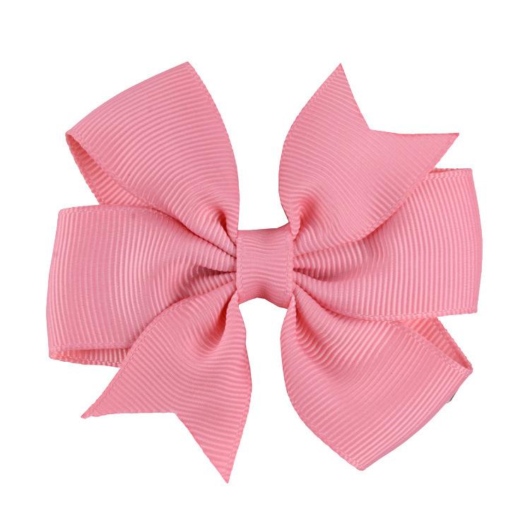 8x8cm 1PC Solid Color Grosgrain Ribbon Bows Clips Hairpin Girl's Hair Bowties Boutique Hair Clip Headwear Kids Hair Accessories
