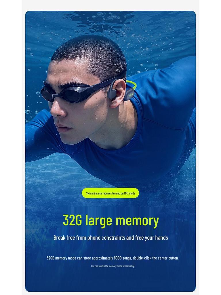 Langsdom AirSwim Neo Bone Conduction Open-Ear Bluetooth Headphones for Swimming, Running, and Cycling