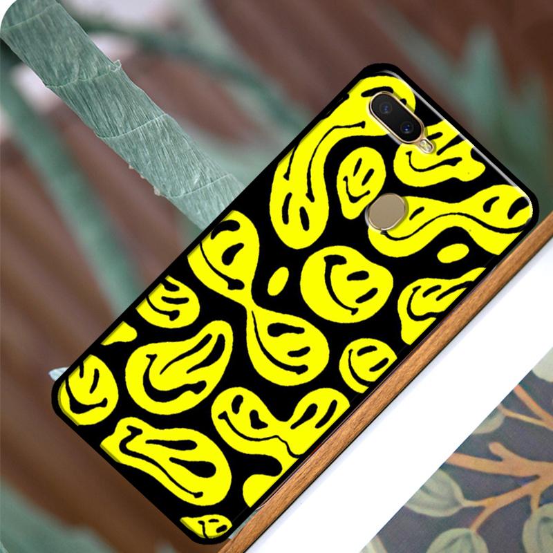 Trippy Smiley Face Pattern Aesthetic For OPPO A74 A54 A94 Case For OPPO A31 A53 A53S A5 A9 2020 A5S A15 A83 A91 A52 A72 Coque