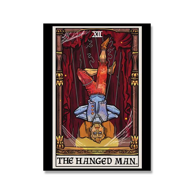 Nordic Abstrakte Die Gerechtigkeit Angst Tarot Wand Bilder Leinwand Malerei Urteil Sonne Teufel Poster Drucke Wohnzimmer Wohnkultur