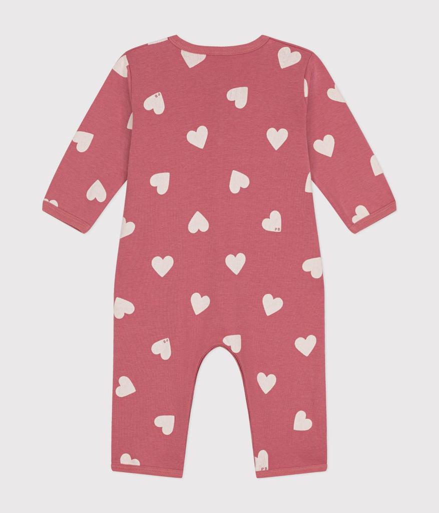 Footless Romper A0B9S 6 months 67cm [Petit Bateau] Pink/Off-White