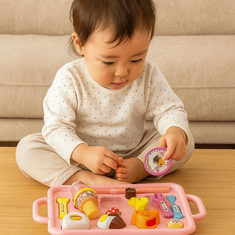 Pretend Play Lunch Box Pudding Toy Little BearShape Play House Toys Pudding Feeding Set  Kids Toy