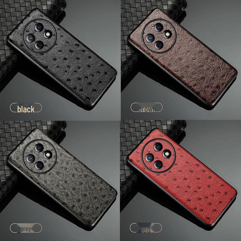 

Защитный чехол из натуральной кожи для мобильных телефонов Huawei Enjoy 60/60Pro/60X - дизайн с рисунком страуса, всеобъемлющий дизайн Enjoy 60Pro коричневый