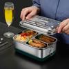 304 Stainless Steel Bento  Box With Compartments Sealed Spillproof Leak-proof Double Layer Lunch Box