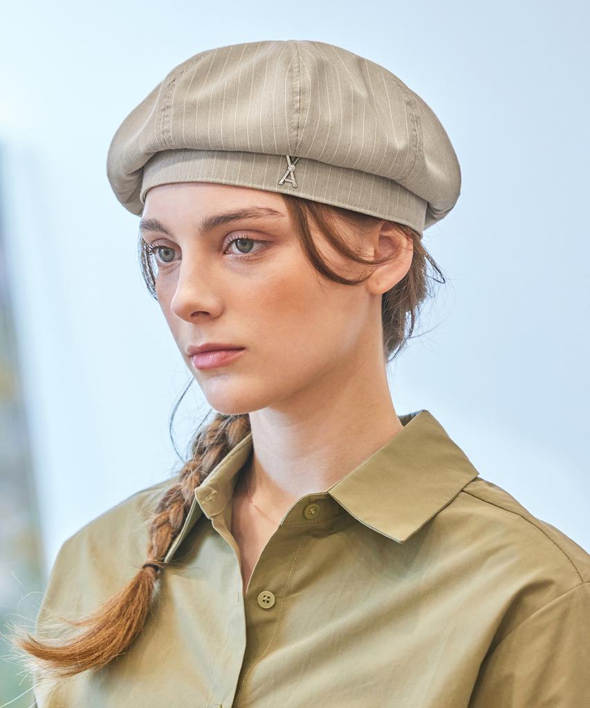 Bajal Va Cubic Studded Octagon Beret Beige