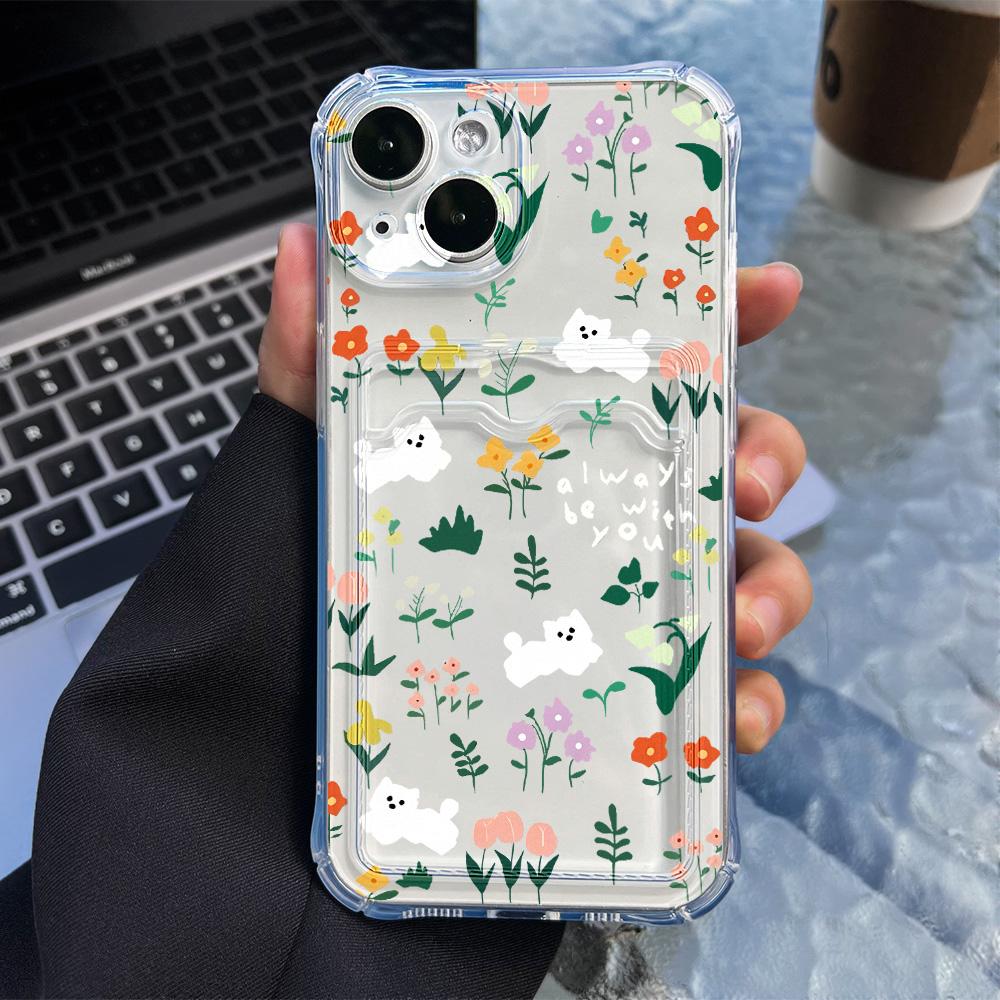 Card Phone Case for iPhone 11 13 XR 15 14 Pro Max iPhone 12 16 7 8 Plus XS Max Samsung S24 S23 A15 A55 A05 A54 Redmi 12 13C 13 9 Cartoon Protection