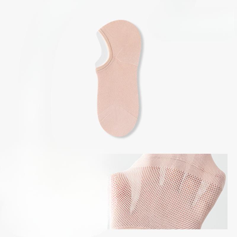 Female Summer Thin Mesh Cotton Antibacterial Antiodor Shallow Mouth Invisible Heel Socks