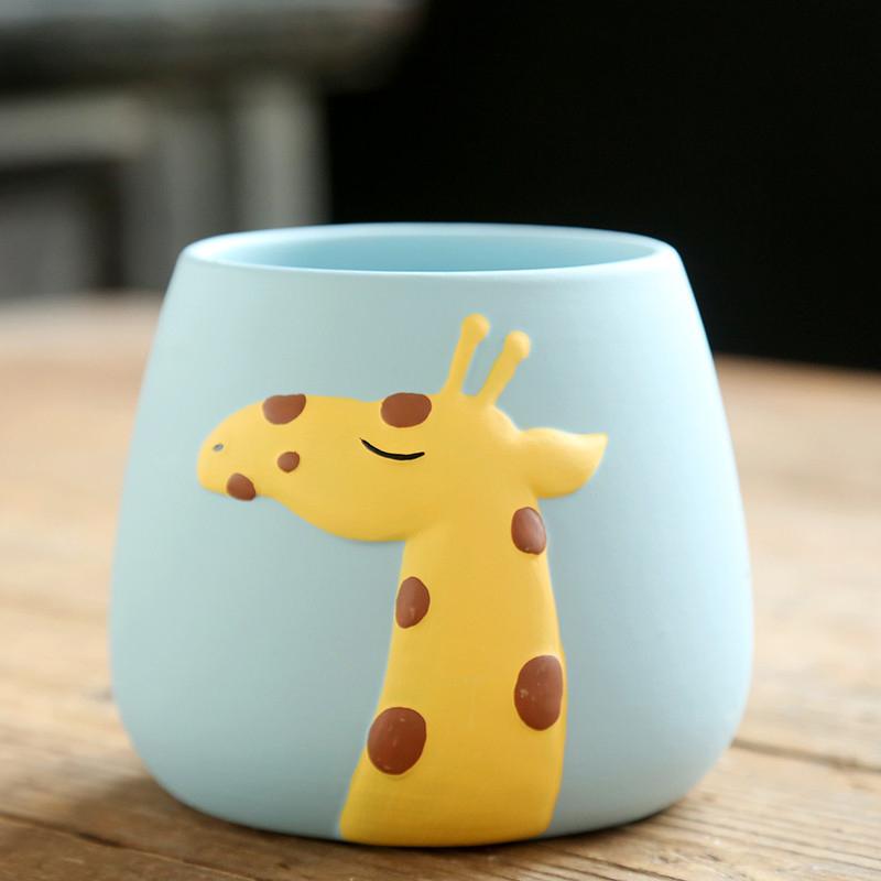 Vaso per fiori a forma di animale dei cartoni animati, vaso per piante grasse in ceramica, ornamenti da tavolo, vaso per piante, decorazione per la casa, decorazione da giardino