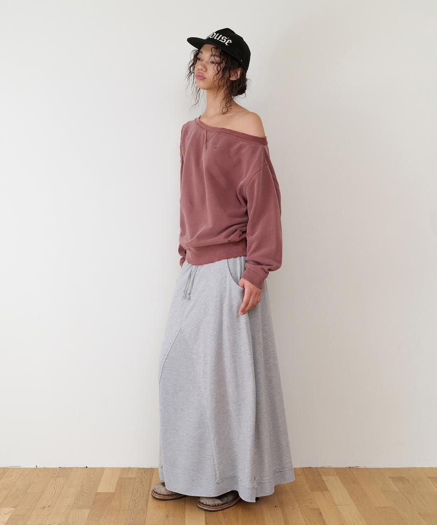 THEVINYLHOUSE Open Shoulder Sweatshirts(W) Brick