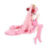Hatsune Miku Anime figure Pink dress Sitting posture PVC model action toys Cherry pink cherry blossom decoration collect gifts