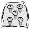 1828.8x1828.8mm Football Trainer Throwing Net, Training Throwing Target Practice Net with 5 Target Pockets, Knotless Net Includes Straps and Portable