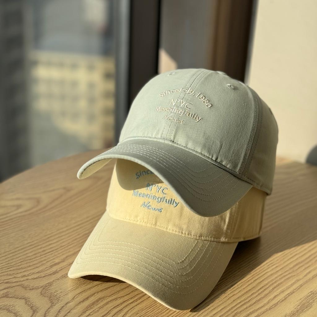 New Casual Versatile Letter Baseball Cap for Women, Soft Top, Comfortable Cotton, Stylish Sunshade, Face-slimming Duckbill Cap