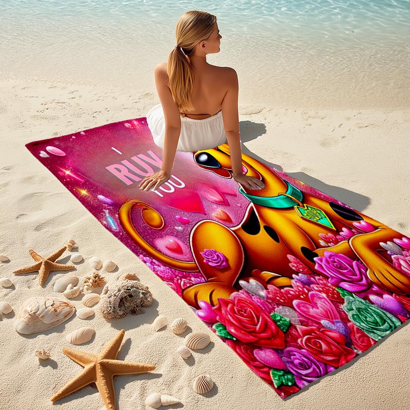 Halloween Fantasy Comedy Adventure Cartoon Movie Scooby-Doo Towel Outdoor Camping Vacation Swimming Beach Towel Outdoor Absorbent Bath Towel Y14