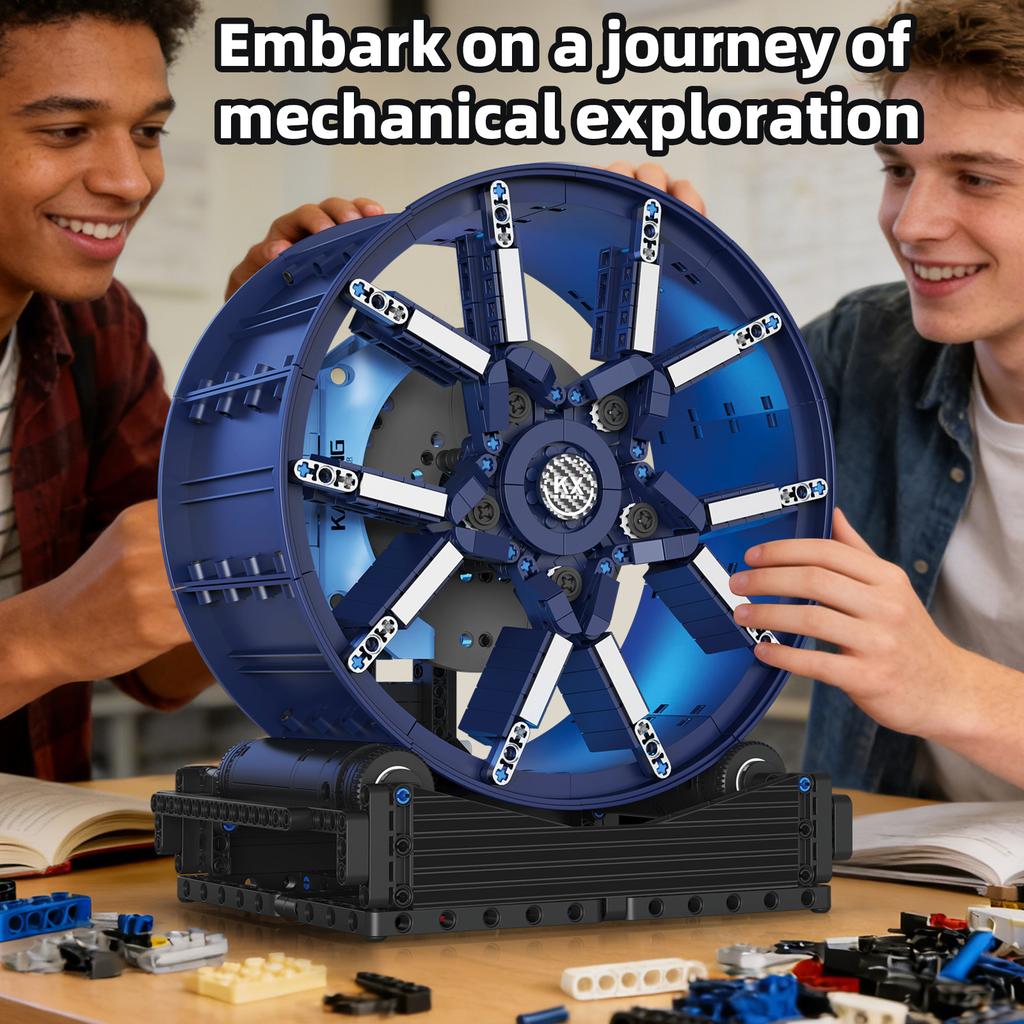 857Pcs Electric Light Racing Car Brake Wheel Moc Building Blocks Set Desktop Toy Ornament Model Assembly Kids Birthday Gift