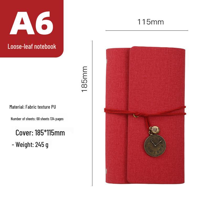 In-stock Retro Custom-Bound Three-Fold A6 Student Notebook with Logo Customization