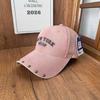 New couple hard top cap, rivet embroidery, washed and old men's and women's faces, small baseball caps trendy