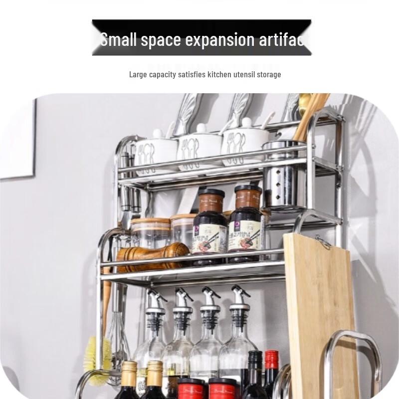 Stainless Steel 3-Tier Kitchen Storage Rack