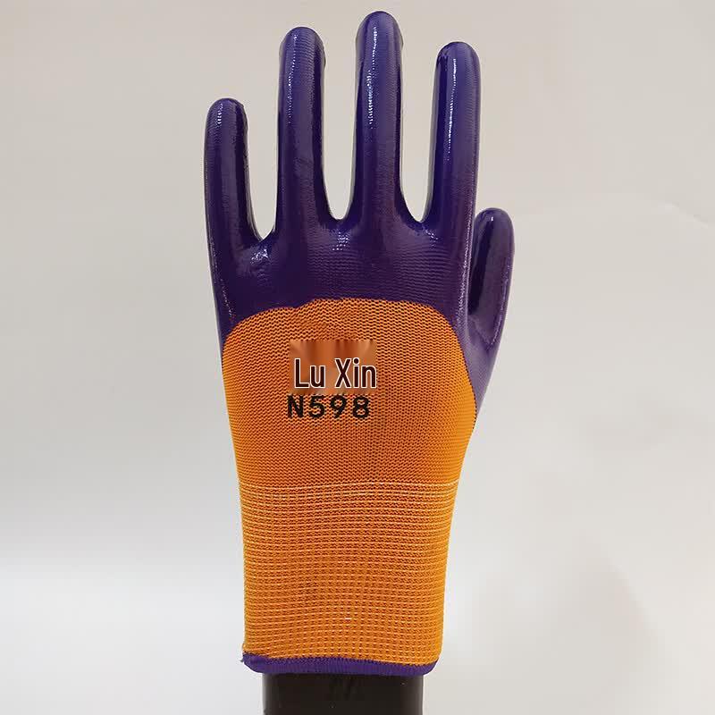 Luxin Nitrile Coated Oil-Proof Work Gloves