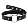 Cat Ear O-Ring Choker Necklace Punk PU Leather Collar for Women Harajuku Jewelry